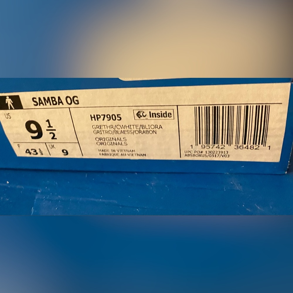 ADIDAS ORIGINALS SAMBA “GREY THREE”SNEAKERS HP7905. Size 9.5 - Picture 8 of 8